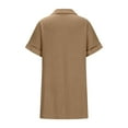 thumbnail image 7 of Women Summer Dresses with Pockets Short Sleeve Turndown Neck Casual Midi Shift Dresses Beach Sundresses Khaki L, 7 of 7