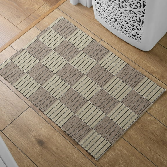 Absorbent Quick Dry Bath Mat, Non-Slip Super Strong Bath Mat, Suitable For Bathroom Shower Floor，Brown Plaid Bath Rugs