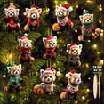 thumbnail image 3 of Dserhfy 10 Pcs Christmas Ornaments Cute Raccoon Wooden Hanging Ornaments Animal Themed Christmas Tree Decoration for Holiday Party Decor, 3 of 7