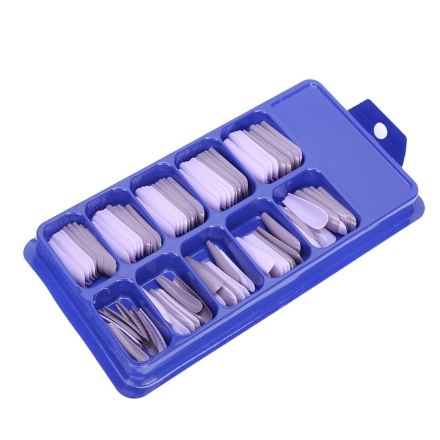 100Pcs Pure Color Full Cover Artificial Acrylic Nail Art Tips Set for Nail Experts Nail Learners Environmental ABS Material