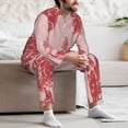 thumbnail image 7 of Lsque Red Meat Pattern Long Sleeve Pajama Set for Men - Soft 2-Piece Sleepwear and Loungewear Set with Pockets, Comfy Nightwear-Medium, 7 of 7