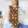 thumbnail image 4 of Vsdgher Chemises de Nuit Feuilles d'Érable Colorées pour Filles Manches Courtes à Volants Robe de Nuit Pyjama pour Fête Pyjama-Moyen, 4 of 6