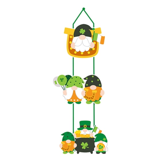 A St. Patrick'S Day Door Hangers, 3Pcs Paper Party Decorations With Irish Clover Design, Hanging Ornaments For Spring Holiday, Home Table Decor, 13.78X11.42X0.39In 0.10Lb