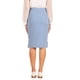thumbnail image 3 of Falda Lápiz de Mujer Inspire Chic de Cintura Alta con Abertura y Cierre Invisible en Gris Azul, 3 of 6