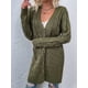 thumbnail image 4 of Suéter Cárdigan de Larga para Mujer, Otoño e Invierno, Tejido de Punto , con Botones Delanteros, Abrigo Verde M, 4 of 8