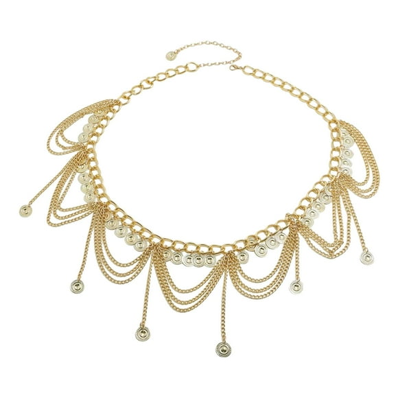 Cadena de Cintura Yuyangstore Cadena de la Cintura Aleación de Zinc Moneda Dorada Boho