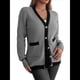thumbnail image 2 of Suéteres Tipo Cárdigan para Mujer, de Larga, Abiertos, con Botones y Bolsillos, para Otoño e Invierno Gris S, 2 of 10