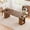 1-Walnut, variant on 43-95" Oval Extendable Dining Table, Fluted Mid-Century Modern Kitchen Table with Storage, Wood
