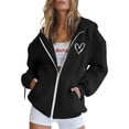 thumbnail image 2 of Womens Hoodie 2025 Long Sleeve Active Zip Up Hoodies with Pockets Streetwear Hooded Sweatshirt Hoodie Women Jacket, 2 of 4