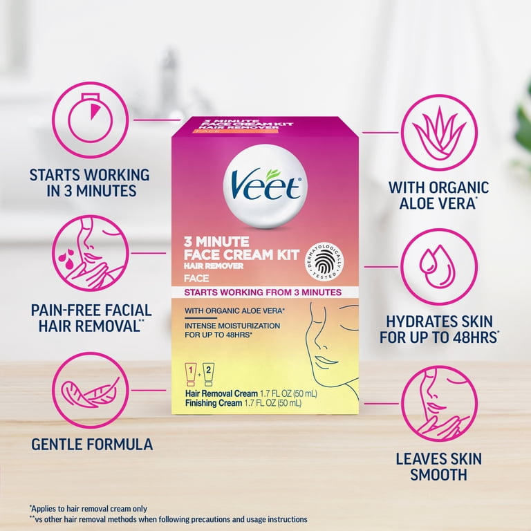 Veet 3 Minute Facial Hair Removal Cream Kit photo 4