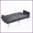thumbnail image 2 of Modern Linen Convertible Loveseat Sofa Bed - Dark Grey Small Space Sleeper Couch for Living Room Bedroom, 2 of 21