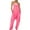 Hot Pink, variant on Babysbule Womens Overall Jumpsuit Pants Fashion Women Casual Cold Shoulder Suspender Wide Pocket Leg Pant