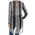 thumbnail image 2 of INC $79 Womens New 1100 Black Printed Sheer Tunic Top M B+B, 2 of 2