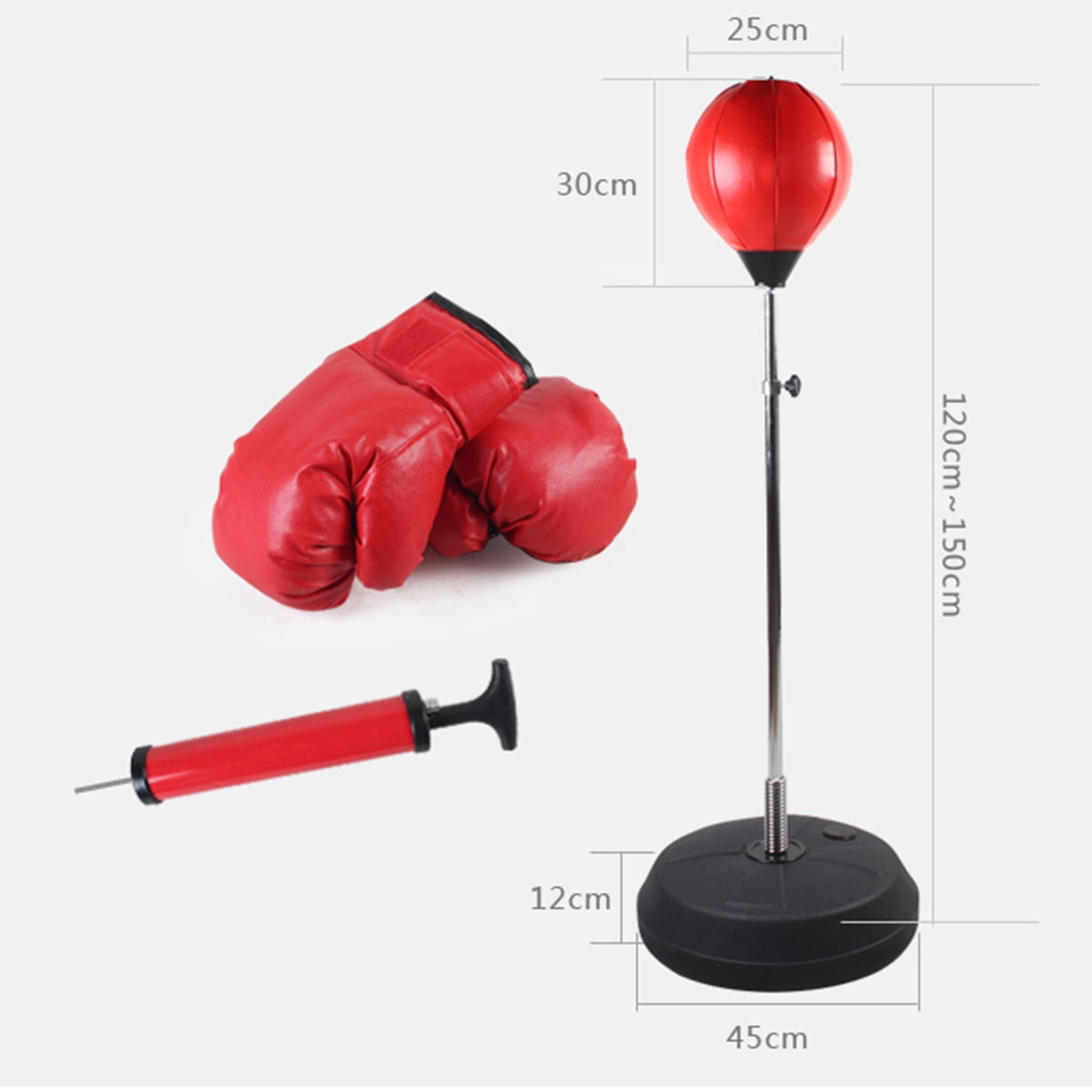 Boxing Speed Ball Train Free Standing Punching Bag Adjustable MMA Fight Gloves H