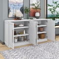 thumbnail image 2 of MAYEERTY Sideboard Buffet Cabinet with Adjustable Shelves & Silver Handles, White, 2 of 9