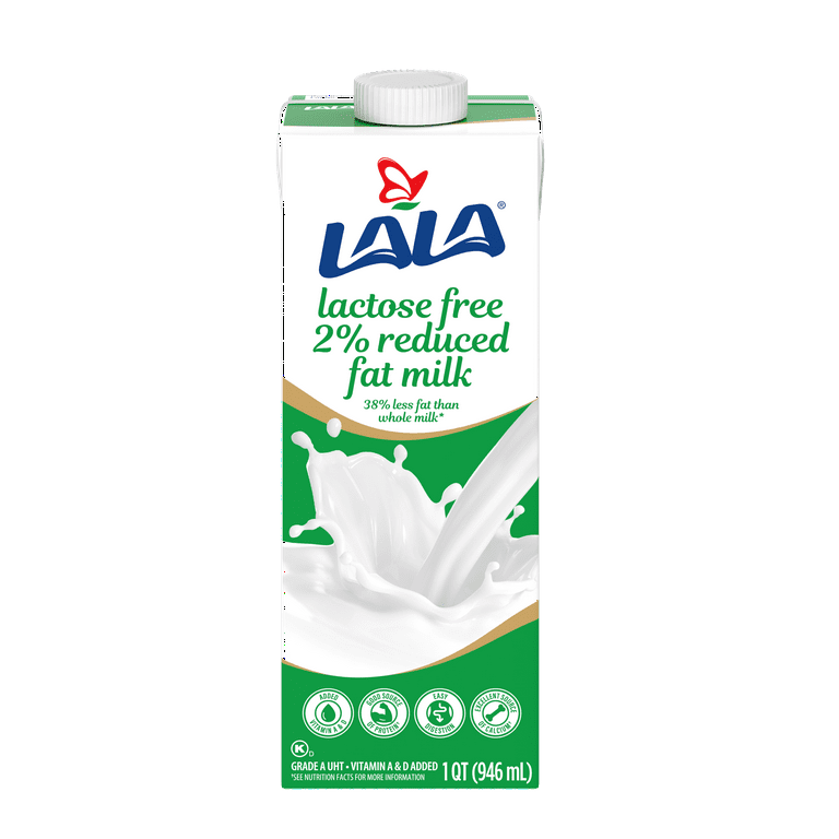 LALA Ultra-Pasteurized Lactose Free Reduced Fat Milk, 32-oz