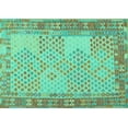 thumbnail image 1 of Ahgly Company Machine Washable Indoor Rectangle Southwestern Turquoise Blue Country Area Rugs, 5' x 8', 1 of 4