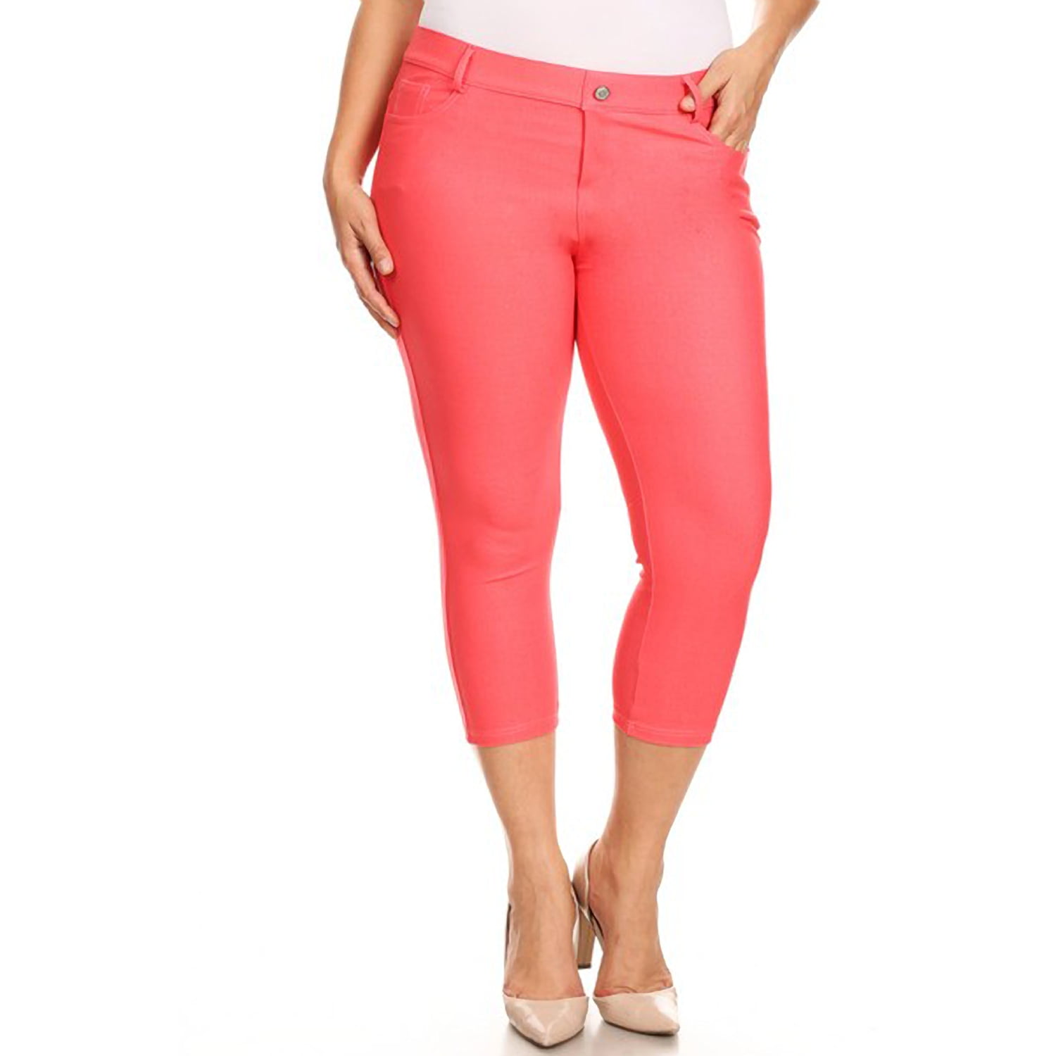 Women's Classic Solid Capri Jeggings (Plus Size)