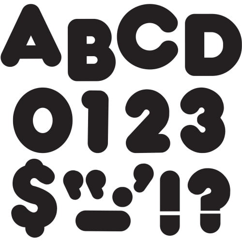 Trend 3' Casual Uppercase Ready Letters, Black, 1 Pack (Quantity)