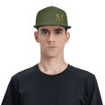 thumbnail image 4 of ZICANCN Alphabet M Pattern Baseball Caps, Trucker Hats for Men And Women, Adjustable Breathable Flat Caps, Moss Green, 4 of 6