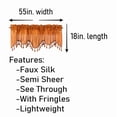 thumbnail image 4 of 1-Piece Solid Faux Silk Swag Waterfall Ascot Window Curtain Valance w/Tassels Trim Rod Pocket 55" x 18" Wave, 4 of 5