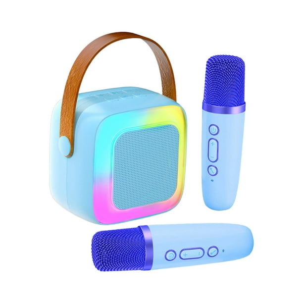 Máquina de karaoke para adultos y niños con 2 micrófonos inalámbricos, altavoz Bluetooth portátil con 9 modos de luces LED dinámicas, altavoz de karaoke con sistema PA Bass/Echo/USB/TF/AUX para fiesta Máquina de karaoke para adultos y niños con 2 micrófonos inalámbricos, altavoz Bluetooth portátil con 9 modos de luces LED dinámicas, altavoz de karaoke con sistema PA Bass/Echo/USB/TF/AUX para fiesta