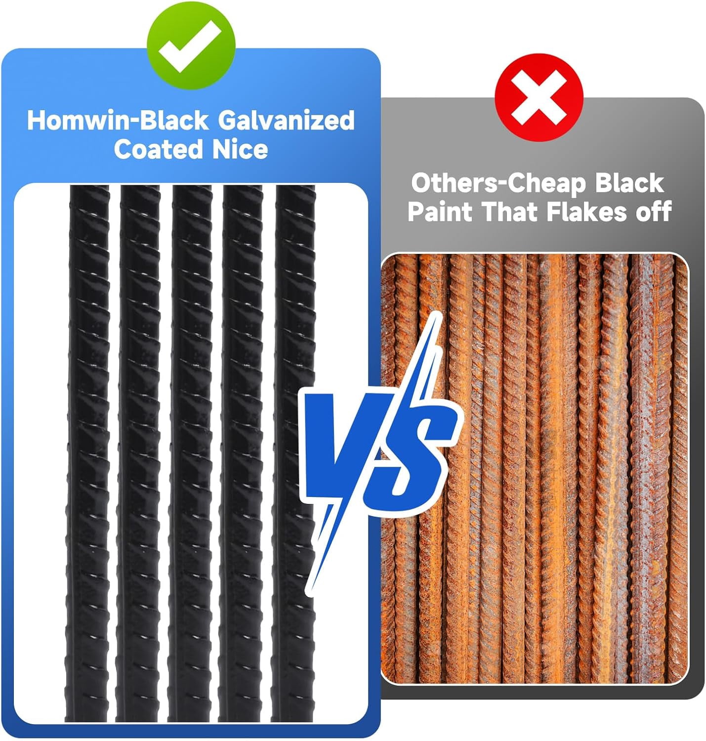 Heavy Duty Rebar Stakes, Galvanized Steel J Hook Tent Stakes for Outdoor Decorations, Inflatables, Fencing, Gardening, Gazebo and Swing Set Anchors