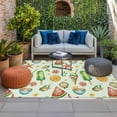 thumbnail image 2 of Summer Green Outdoor Rug for Patio/Deck/Porch, Non-Slip Large Area Rug 5 x 8 Ft, Watermelon Starfish Ice Cream Starfish Lemon Indoor Outdoor Rugs Washable Area Rugs, Camping Rug Carpet Runner, 2 of 8