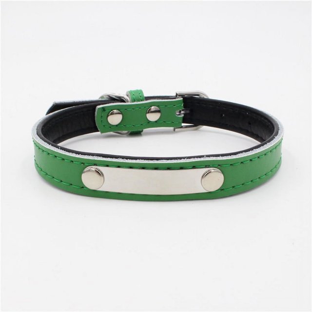 Collar de cuero para mascotas con letras láser, collar antipérdida para perros y gatos, collar de cuero en contraste para gatos