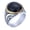 Silver Black, variant on Men's Women's Stainless Steel Vintage Creative Oval Gemstone Statement Ring Silver Black Size 10
