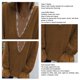 thumbnail image 3 of Empalme de encaje Suéter con cuello en V profundo Causal Suelto Transpirable Manga larga con volantes Suéter de mujer para invierno Marrón XL, 3 of 4