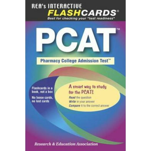 Pre-Owned PCAT Flashcard Book (REA) - PHARMACY COLLEGE ADMIN TEST (PCAT Test Preparation) (Paperback) 0738601403 9780738601403