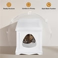 thumbnail image 6 of Yaheetech 2 Doors Pet Litter Box Wooden Storage Bench Side Table End Table for Pets Cat Dog, White, 6 of 7
