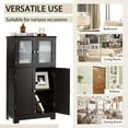 thumbnail image 6 of Costway Bathroom Floor Storage Cabinet Kitchen Cupboard w/Doors&Adjustable Shelf Brown, 6 of 11