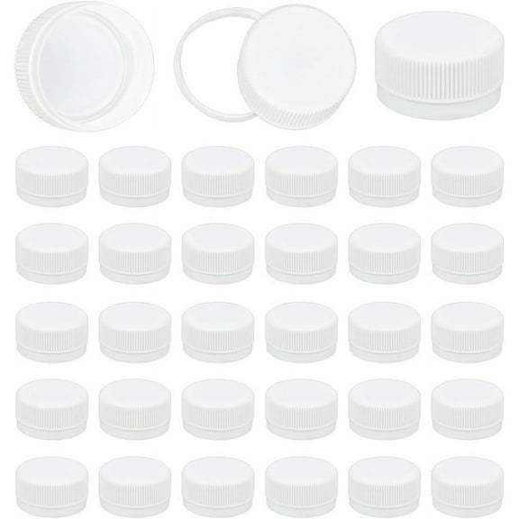 50 pc 50Pcs Plastic Bottle Caps White Screw-On Caps 29.5mm Inner Diameter Bottle Jug Storage Cap Lids White Plastic Tamper Seal Lids Replacement Caps Twist Cap for Juice Bottles Dispenser Caps