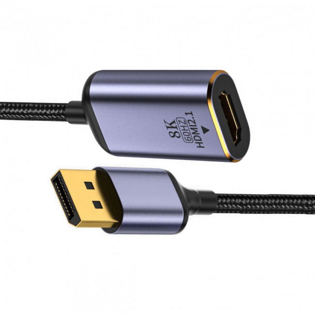 CY DisplayPort 1.4 Source to HDMI 2.0 Display 8K 60hz UHD 4K DP to HDMI Female Monitor Adapter Cable