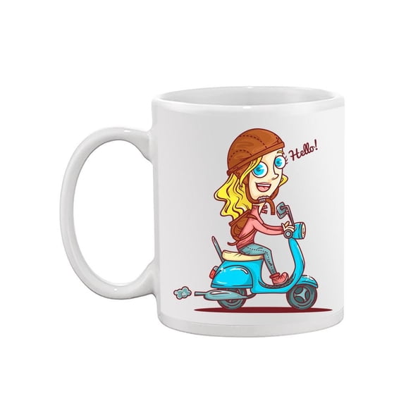 Cute Scooter Girl Mug -Image by Shutterstock,
