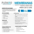 thumbnail image 2 of Membrana para Sistemas de Ósmosis Inversa Residencial Comercial Ligero Purikor PKRO-2812-200, 2 of 3