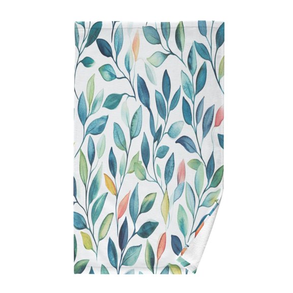 Pure Cotton Face Towel 16x28 Inches Hand Towel Bath Towel Hand Bath Towels Soft Good Water Absorption for Washing Face Wiping Face The Leaves Are Seamless