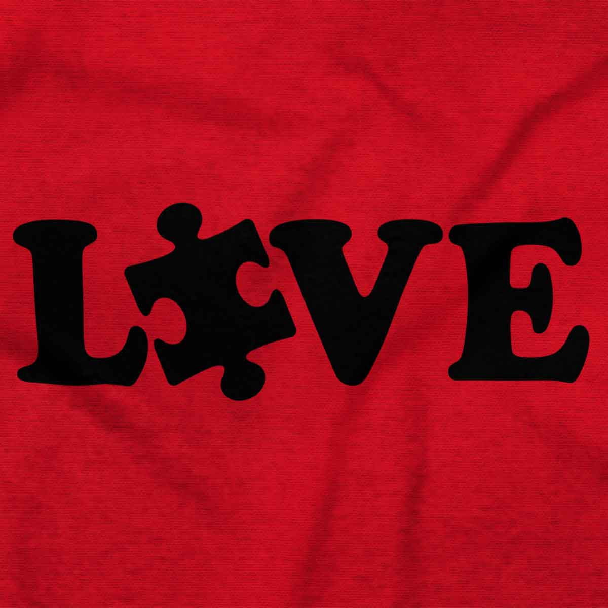 Love Autism Awareness Puzzle Piece Plus Size Crewneck Graphic Tee Shirt Brisco Brands 3X