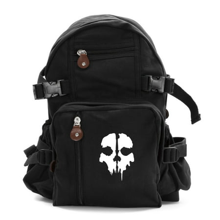 Call of Duty Ghost Skull Logo Army Sport Heavyweight Canvas Backpack