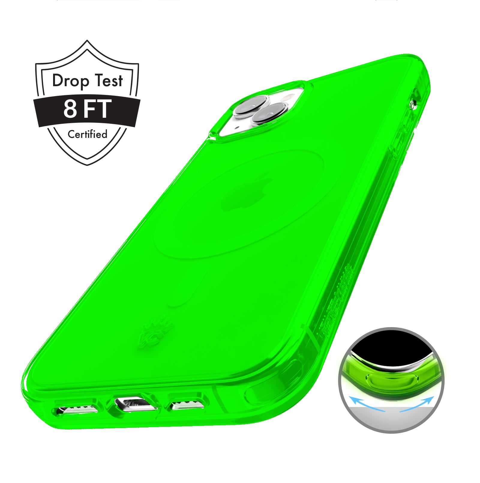 VELVET CAVIAR Neon Green iPhone 15 Case - Compatible with MagSafe - Clear Protective Phone Cases