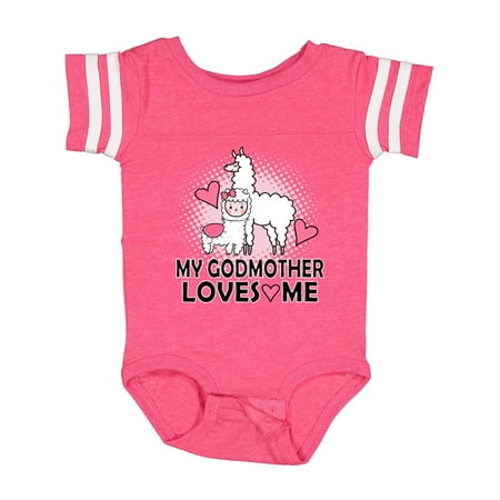 

Inktastic My Godmother Loves Me Llama Gift Baby Girl Bodysuit