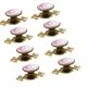 thumbnail image 1 of Juego de pomos de puerta de 6 piezas, pomos de cerámica para muebles, estilo vintage, bronce y blanco, 7,4*4*3,4 cm, 1 of 5