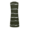 thumbnail image 4 of Fangasis Ladies Shift Sundress Sleeveless Tank Dresses Striped Printed Tunic Midi Dress Women Loose Boho Work Army Green 5XL, 4 of 7