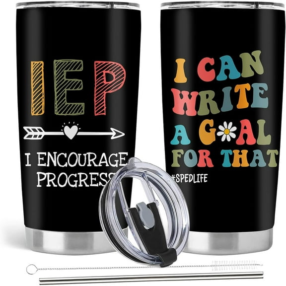 Special Education Teacher Gifts, Autism SLP Teacher Appreciation Day Gifts, 20oz Stainless Steel Tumbler with Lid Straw