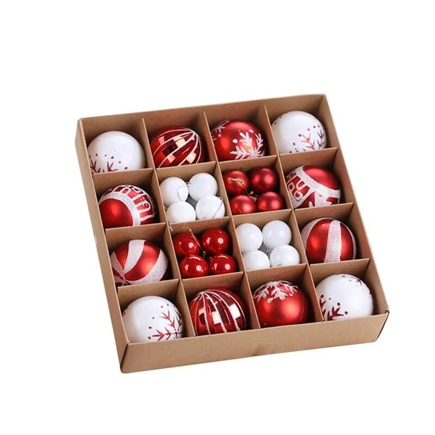 Bolas de Navidad de 42 Piezas y 6cm para decoración de árbol de Navidad, conjunto de adornos Multicolor para fiesta en casa, 2023