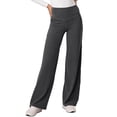 thumbnail image 7 of Women's Wide Leg Pants - Ultra Soft Casual Fashion Solid Color Long Pants with Pockets Dark Gray XL, 7 of 7