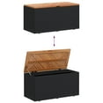 thumbnail image 5 of vidaXL Garden Storage Box Black 110x50x54 cm Poly Rattan Acacia Wood, 5 of 5