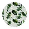 thumbnail image 4 of HAOXIT Round Table Cloths , Tropical Plants Party Tablecloth Waterproof Polyester Table Covers for Kitchen Dinning Wedding Decoration, Stain/Wrinkle Resistant, Washable, Green Leaves 38-42, 4 of 8